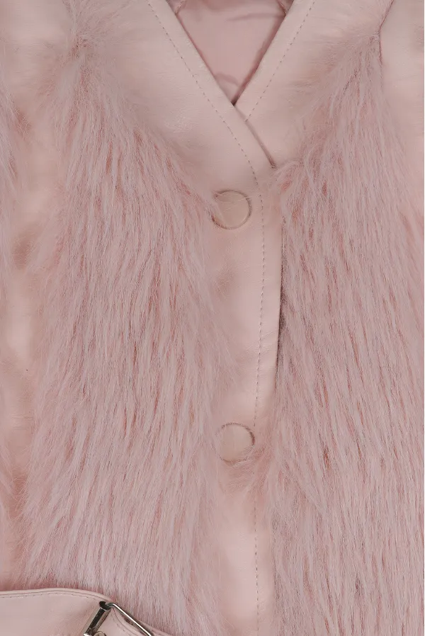 Fluffy_Pink_Half_Sleeve_Faux_Fur_Jacket