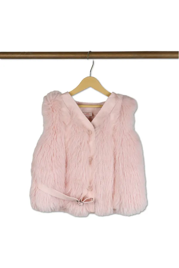 Fluffy_Pink_Half_Sleeve_Faux_Fur_Jacket