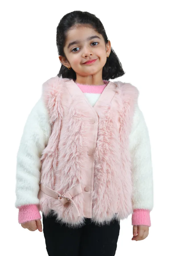 Fluffy_Pink_Half_Sleeve_Faux_Fur_Jacket