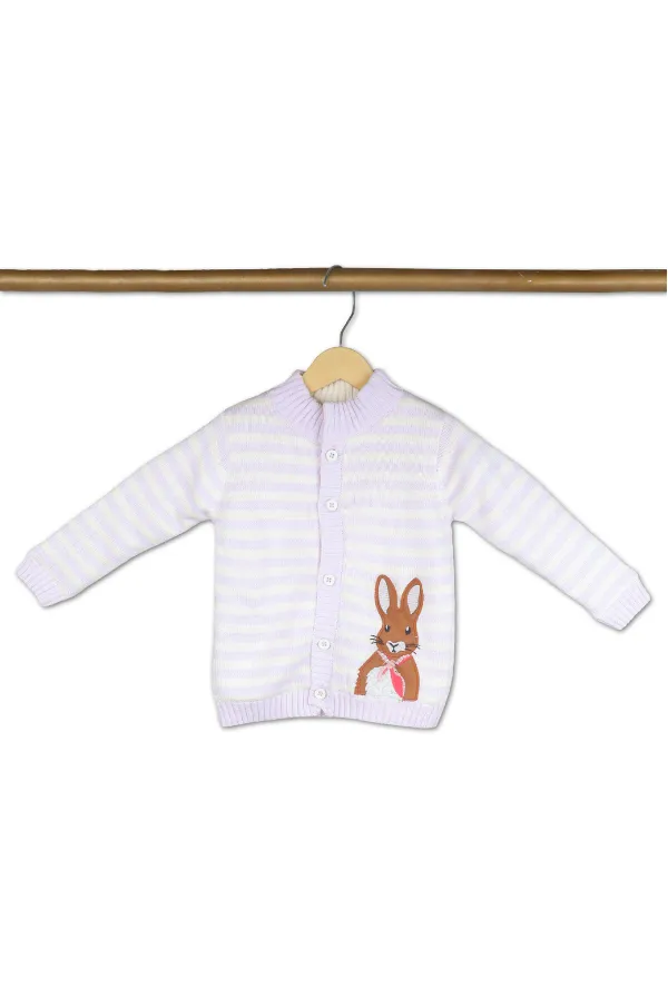 Light_Purple_Striped_Sweater_With_Rabbit_Embroidery_For_Babies