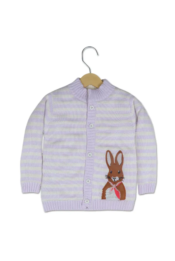 Light_Purple_Striped_Sweater_With_Rabbit_Embroidery_For_Babies