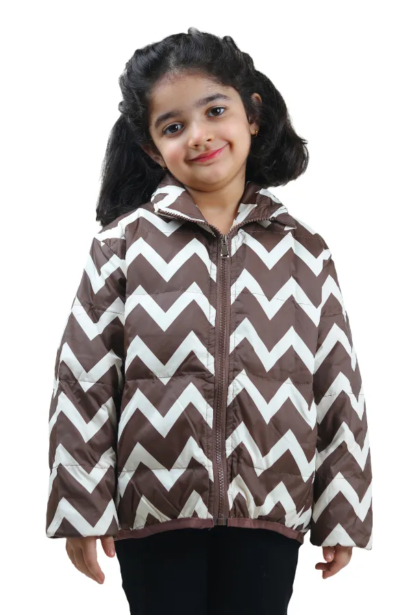 Unisex_Zig_Zag_Print_Puffer_Jacket_Brown_Ivory