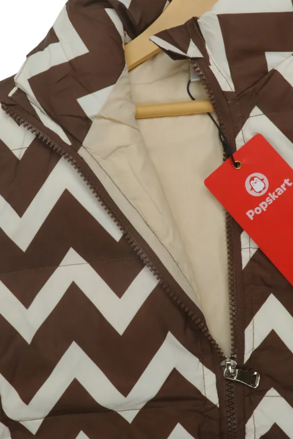 Unisex_Zig_Zag_Print_Puffer_Jacket_Brown_Ivory
