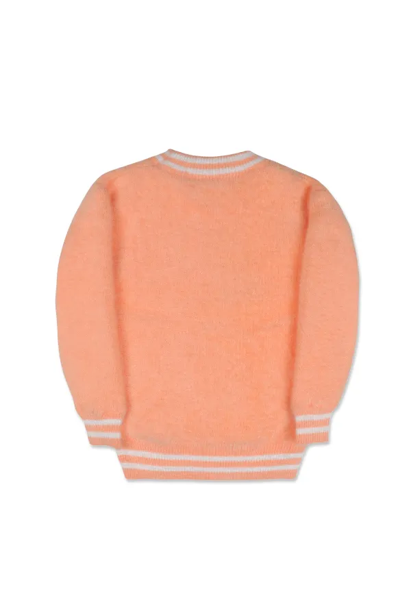 Peach__Sweater_With_Bear_Designs
