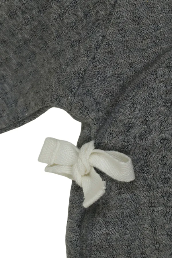 Elegant_Gray_Baby_Onesie_With_White_Ribbon_Tie