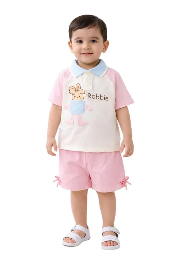 Baby_Boy_Girl_Cotton_Summer_Clothing_Set_Cute_Rabbit_Applique_Polo_T_Shirt_Shorts_Outfit_Pink