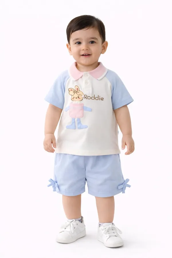 Baby_Boy_Girl_Cotton_Summer_Clothing_Set_Cute_Rabbit_Applique_Polo_T_Shirt_Shorts_Outfit_Blue