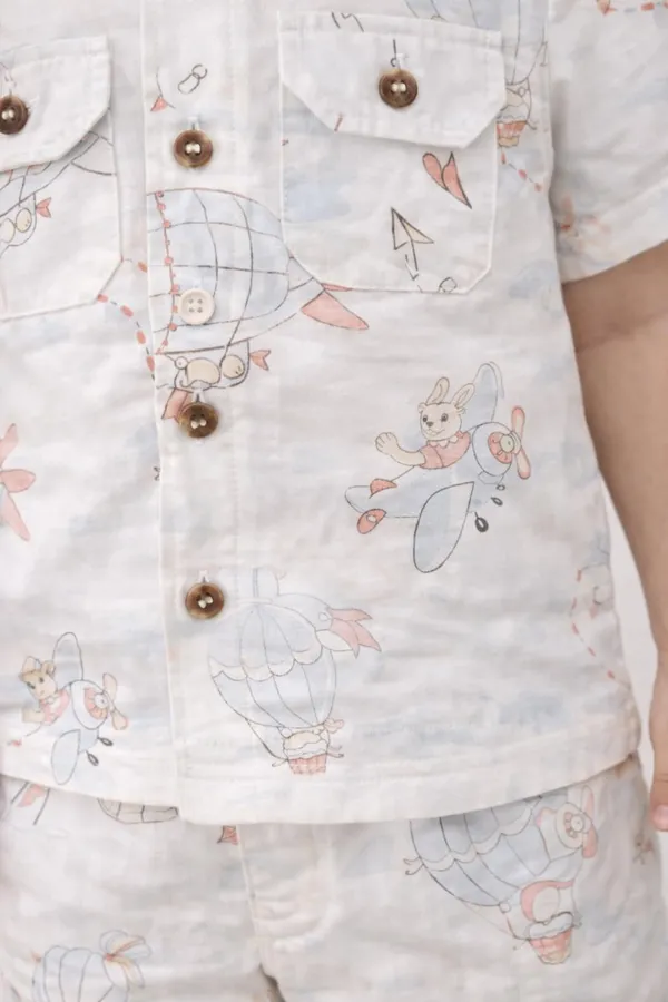 Baby_Boy_Cotton_Printed_Shirt_Shorts_Clothing_Set_Half_Sleeve_Summer_Co_Ord_Outfit_Soft_Breathable_Toddler_Casual_Wear
