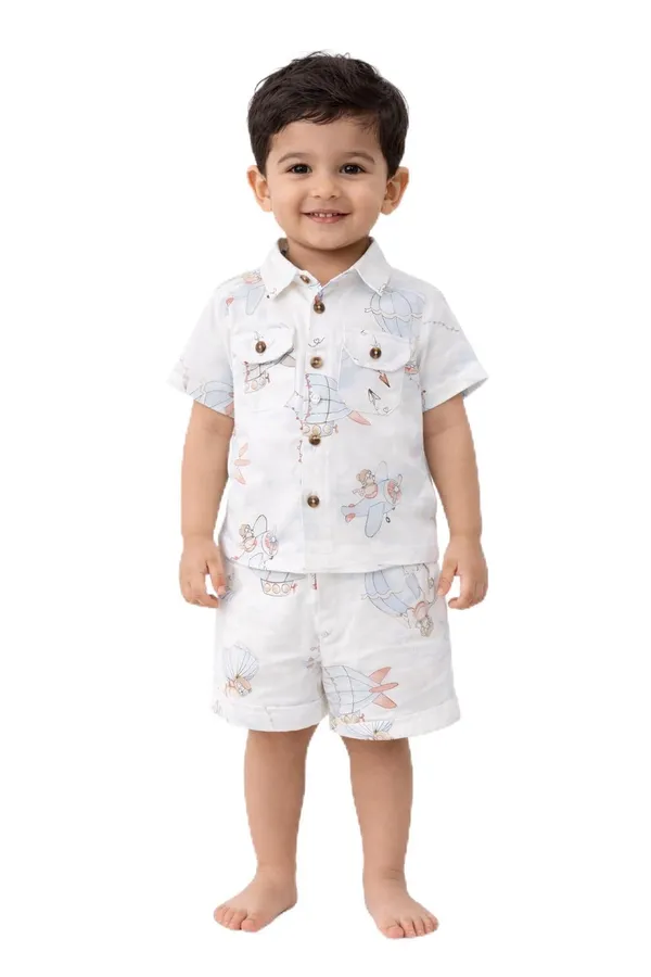Baby_Boy_Cotton_Printed_Shirt_Shorts_Clothing_Set_Half_Sleeve_Summer_Co_Ord_Outfit_Soft_Breathable_Toddler_Casual_Wear