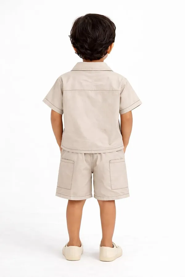 Boys_Cotton_Shirt_Shorts_Clothing_Set_With_Inner_T_Shirt_Half_Sleeve_Summer_Outfit_Casual_Kids_Co_Ord_Set_Black