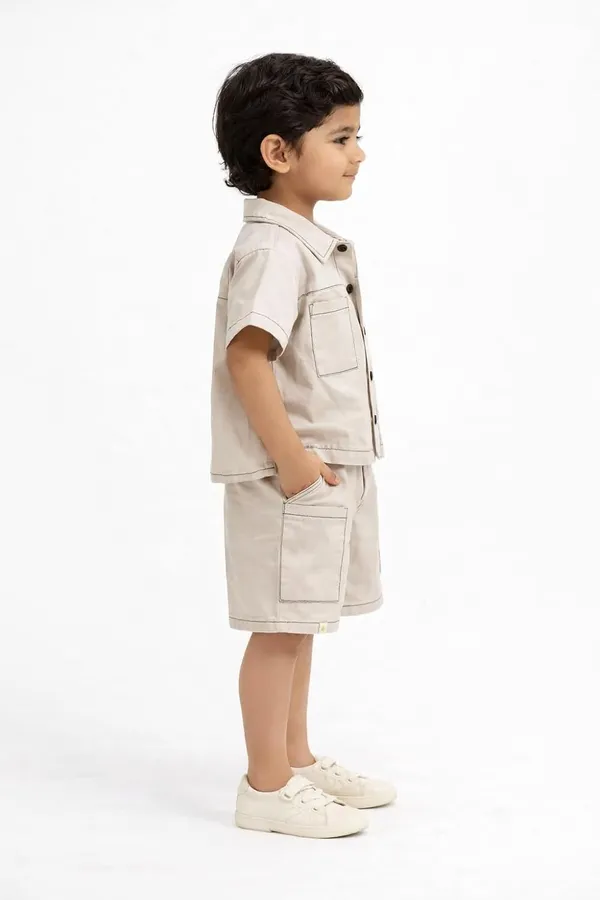 Boys_Cotton_Shirt_Shorts_Clothing_Set_With_Inner_T_Shirt_Half_Sleeve_Summer_Outfit_Casual_Kids_Co_Ord_Set_Black