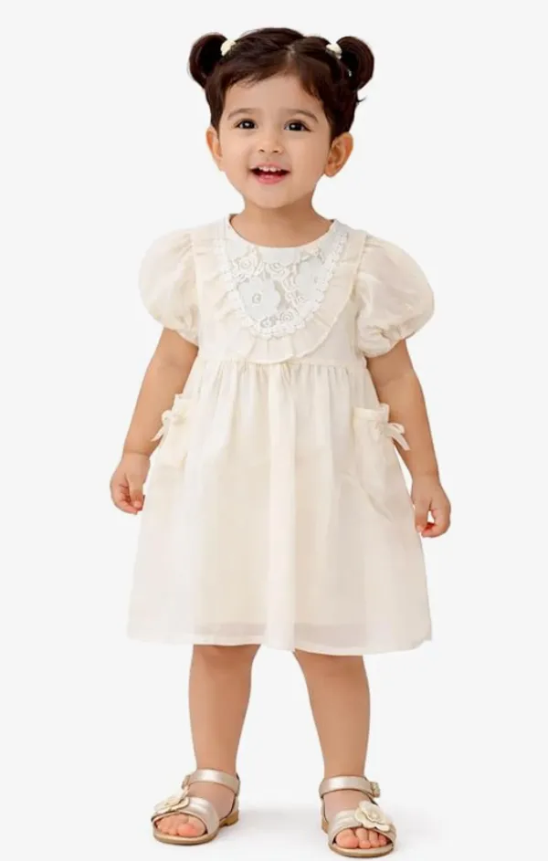 Girls_Lace_Party_Dress_Puff_Sleeve_Cute_Kids_Frock_Soft_Comfortable_Toddler_Dress_White