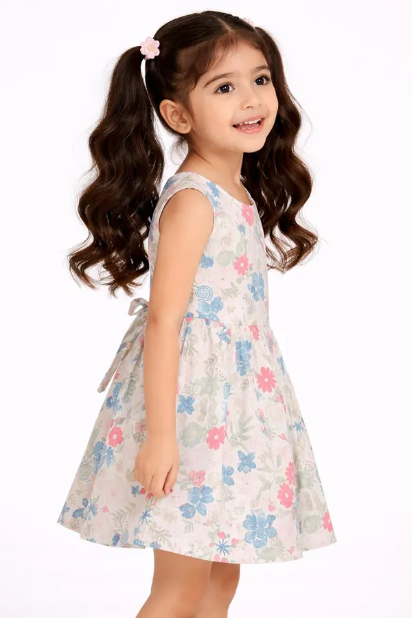 Girls_Floral_Printed_Sleeveless_Dress_With_Cute_Sling_Bag_Kids_Summer_Casual_Dress_Stylish_Party_Holiday_Wear_For_Girls_Pink