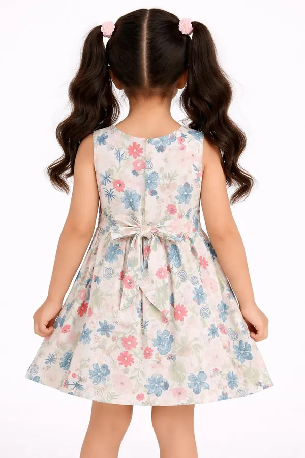Girls_Floral_Printed_Sleeveless_Dress_With_Cute_Sling_Bag_Kids_Summer_Casual_Dress_Stylish_Party_Holiday_Wear_For_Girls_Pink