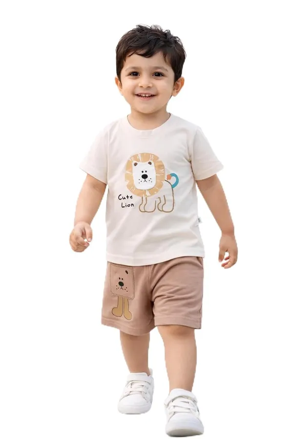 Boys_Cotton_Summer_Clothing_Set_Cute_Lion_Printed_T_Shirt_Shorts_Outfit_Soft_Breathable_Toddler_Casual_Wear_Set_Brown