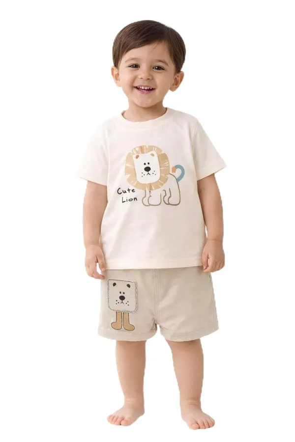 Boys_Cotton_Summer_Clothing_Set_Cute_Lion_Printed_T_Shirt_Shorts_Outfit_Soft_Breathable_Toddler_Casual_Wear_Set_Brown