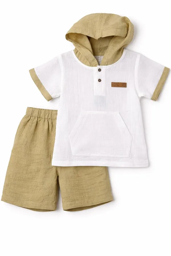 Boys_Cotton_Hooded_T_Shirt_And_Shorts_Set_Summer_Casual_Outfit_Soft_Breathable_Clothing_Set_For_Boys_Navy