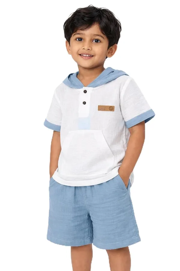Boys_Cotton_Hooded_T_Shirt_And_Shorts_Set_Summer_Casual_Outfit_Soft_Breathable_Clothing_Set_For_Boys_Blue