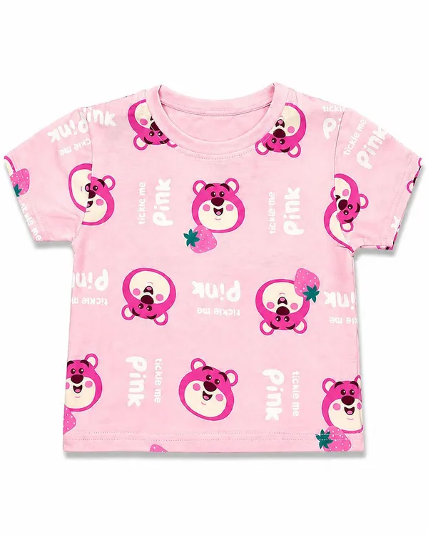 Girls'_Pink_Bear_T-Shirt_and_Lace-Trim_Denim_Jeans_Set