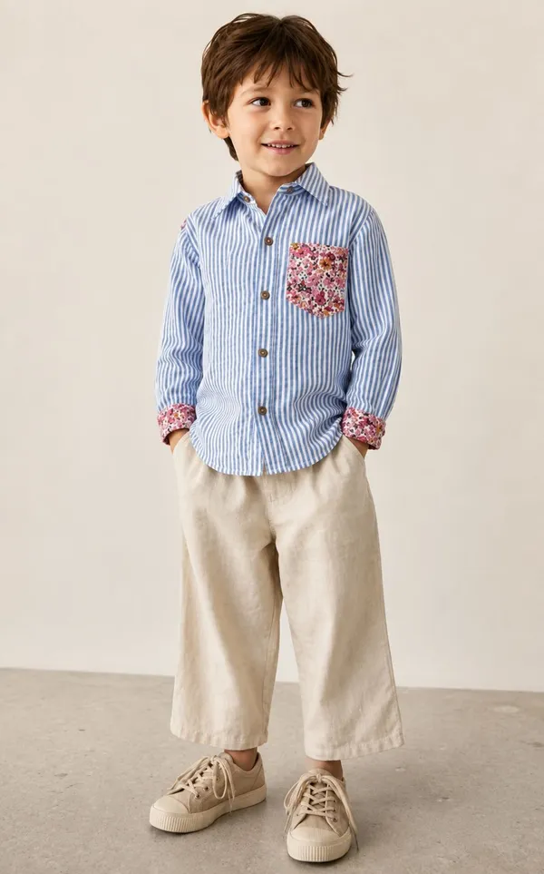 Boys_Blue_Striped_Shirt_&_Cotton_Pants_Co-ord_Set