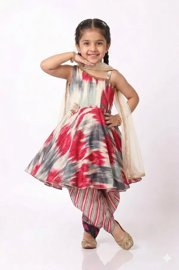 Princess_Twirl_Anarkali_Dress_Red_Grey_Party_Wear