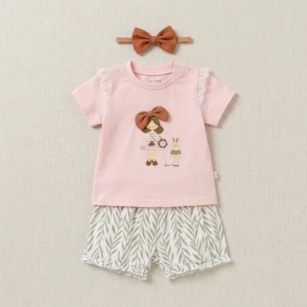 Baby_Girl_Cotton_Clothing_Set_Cute_Doll_Bow_Printed_Top_Shorts_Outfit_Soft_Summer_Toddler_Dress_Set_Pink