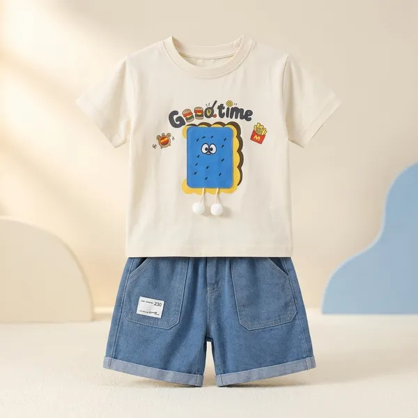 Boys_Cotton_Printed_T_Shirt_And_Denim_Shorts_Set_Cute_Cartoon_Graphic_Summer_Outfit_For_Kids_Casual_2_Piece_Clothing_Set_Cream