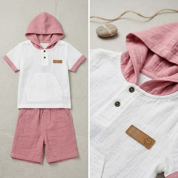 Boys_Cotton_Hooded_T_Shirt_And_Shorts_Set_Summer_Casual_Outfit_Soft_Breathable_Clothing_Set_For_Boys_Pink