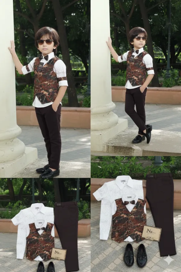 Brown_Polyester_Blend_Jacket_Suit_For_Kids