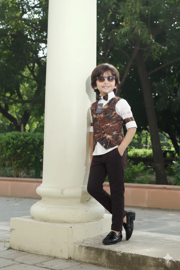 Brown_Polyester_Blend_Jacket_Suit_For_Kids