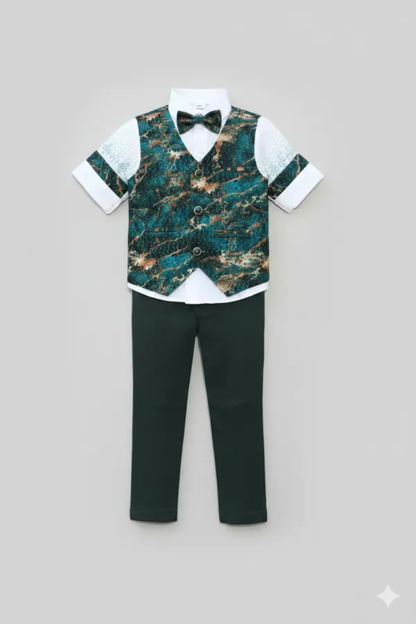 Green_Polyester_Blend_Jacket_Suit_For_Kids