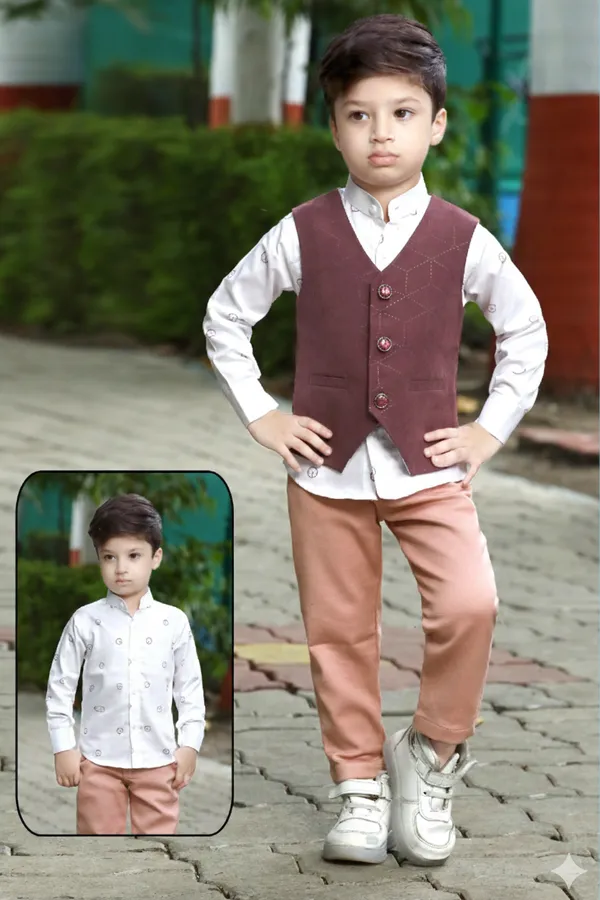 Wine_Polyester_Blend_Jacket_Suit_For_Kids