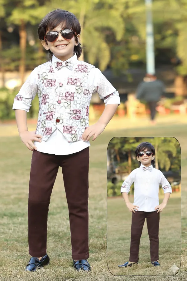 Wine_Polyester_Blend_Jacket_Suit_For_Kids