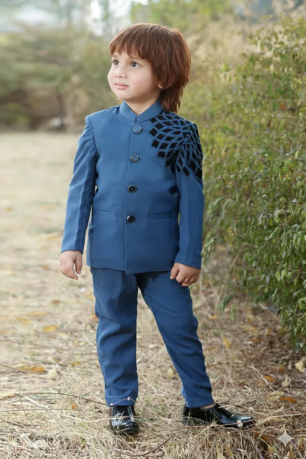 Blue_Polyester_Blend_Coat_Suit_For_Kids