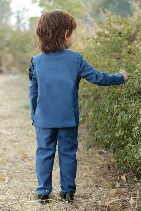 Blue_Polyester_Blend_Coat_Suit_For_Kids