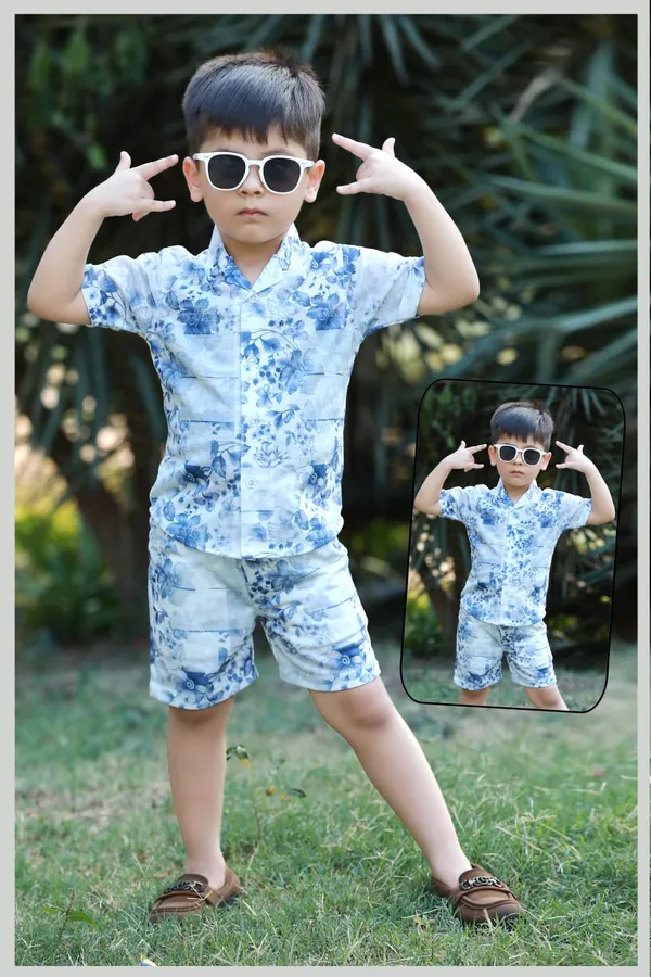 Aqua_Blue_Cotton_Co-Ord_Set_For_Kids