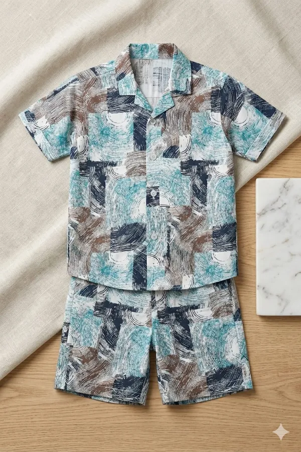 Aqua_Blue_Cotton_Co-Ord_Set_For_Kids
