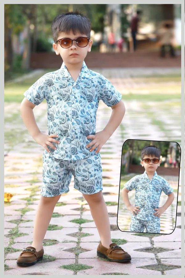 Aqua_Blue_Cotton_Outfit_Set_For_Kids