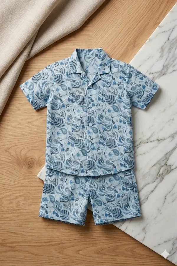 Aqua_Blue_Cotton_Outfit_Set_For_Kids