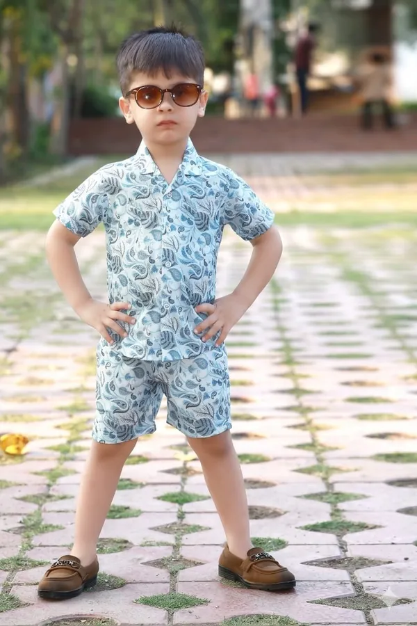 Aqua_Blue_Cotton_Outfit_Set_For_Kids