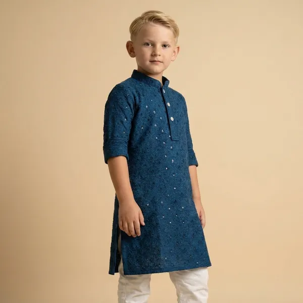 Boys_Ethnic_Kurta_Pajama_Set_Blue_Embroidered_Traditional_Wear