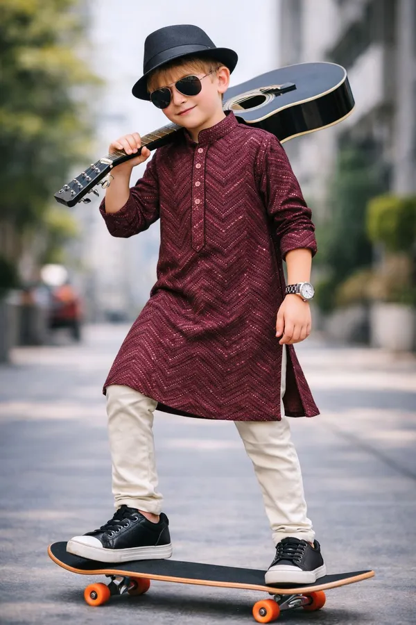 Boys_Ethnic_Maroon_Kurta_Pajama_Set