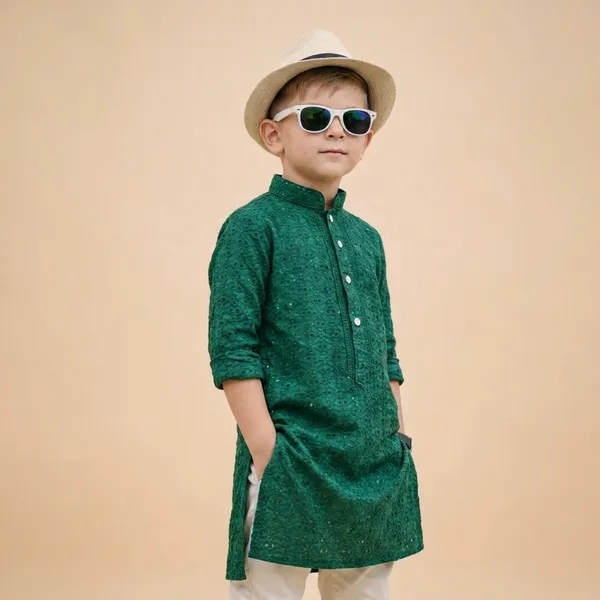 Boys_Green_Embroidered_Ethnic_Kurta_Set