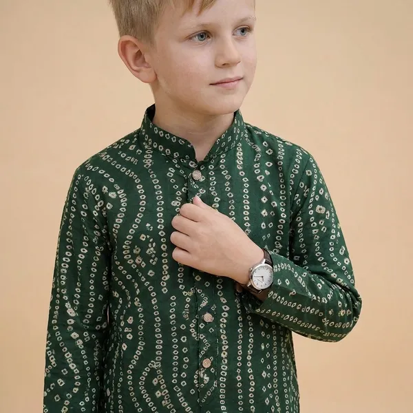 Boys_Green_Ethnic_Kurta_Set_With_White_Pants