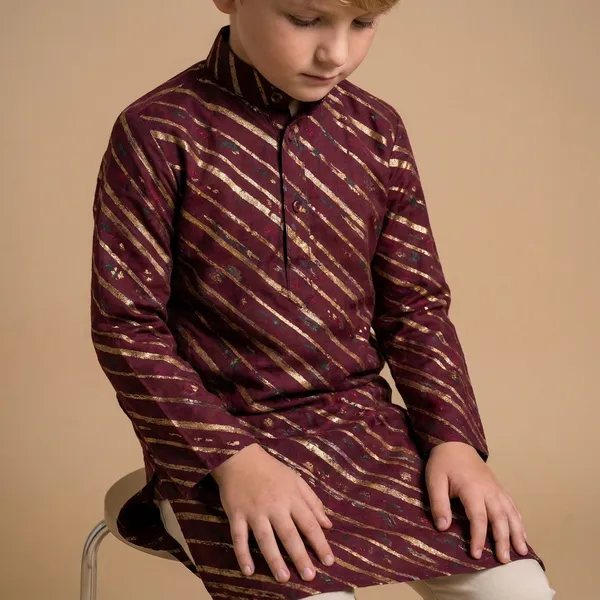 Stylish_Kids_Ethnic_Kurta_With_Striped_Pattern_Traditional_Indian_Wear_For_Boys