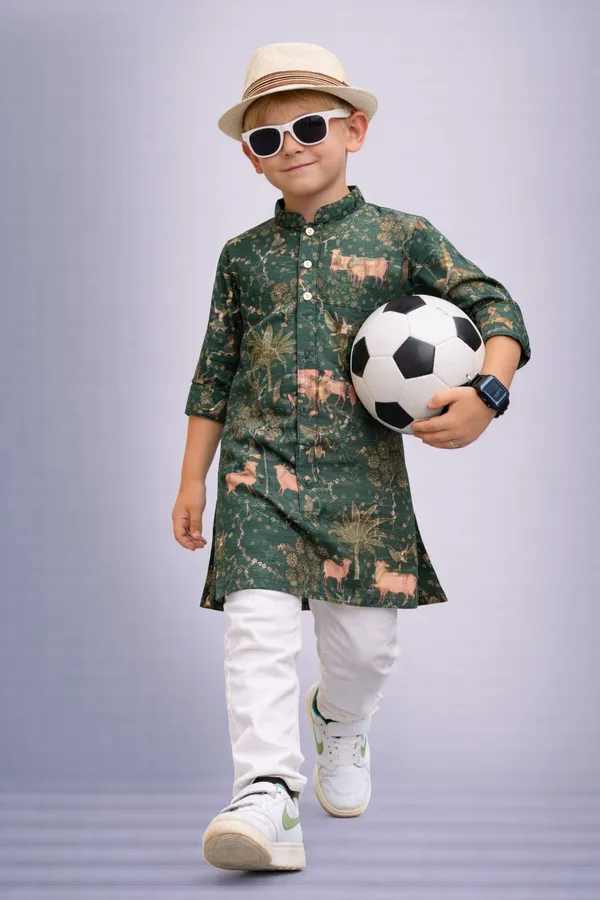 Boys_Green_Camouflage_Print_Kurta_Pajama_Set
