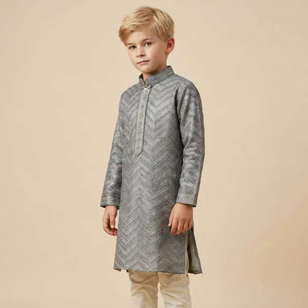 Grey_Chevron_Pattern_Boys_Kurta_Pajama_Set
