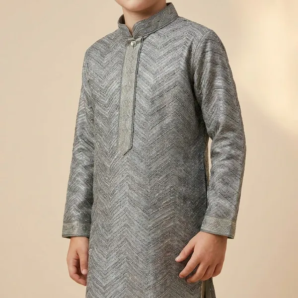 Grey_Chevron_Pattern_Boys_Kurta_Pajama_Set