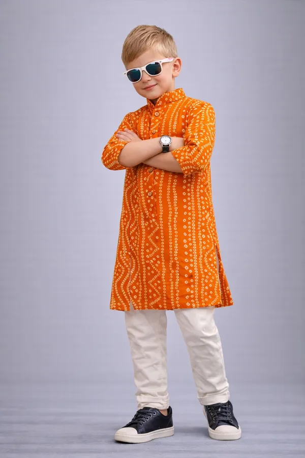 Boys_Orange_Printed_Kurta_Pajama_Set