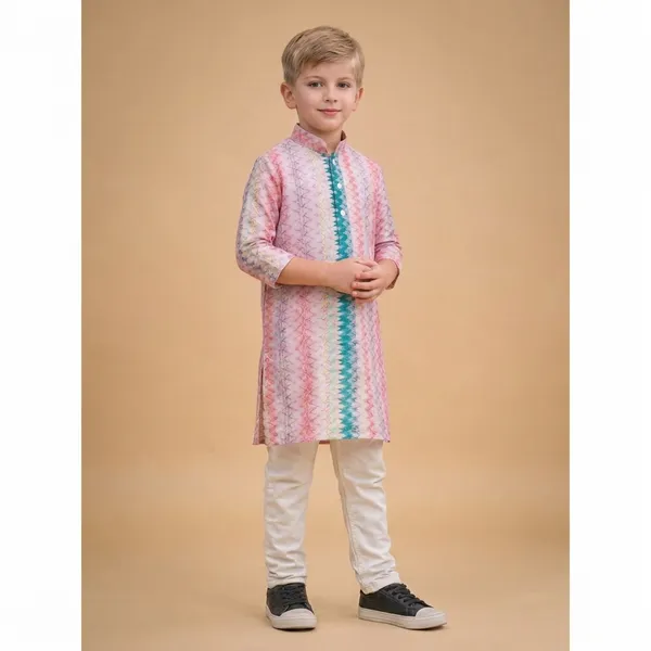Boys_Multicolor_Zigzag_Kurta_Pajama_Set